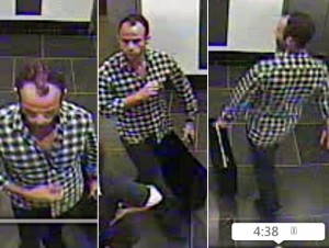 Phivos Istavrioglou stole Dali's , Cartel des Don Juan Tenorio, from a Manhattan gallery in June 2012. He later returned the painting after seeing these surveillance images.