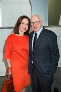 Marie-Josee Kravis with Ellsworth Kelly at a MoMA luncheon held in his honor.