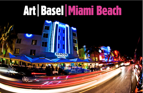 A blurred city beneath the words "Art Basel Miami Beach."