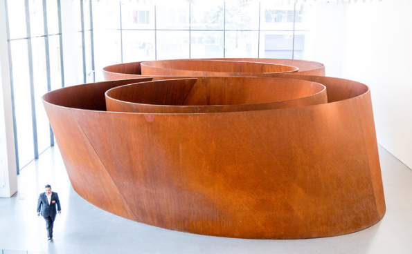 An enormous Richard Serra sculpture at the new SFMOMA.