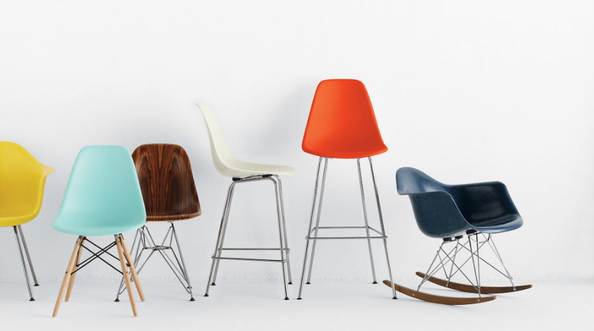 A colorful grouping of chairs
