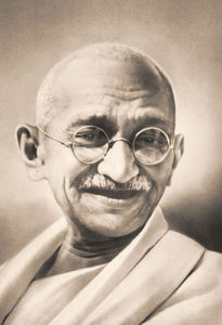 A photo of Gandhi.