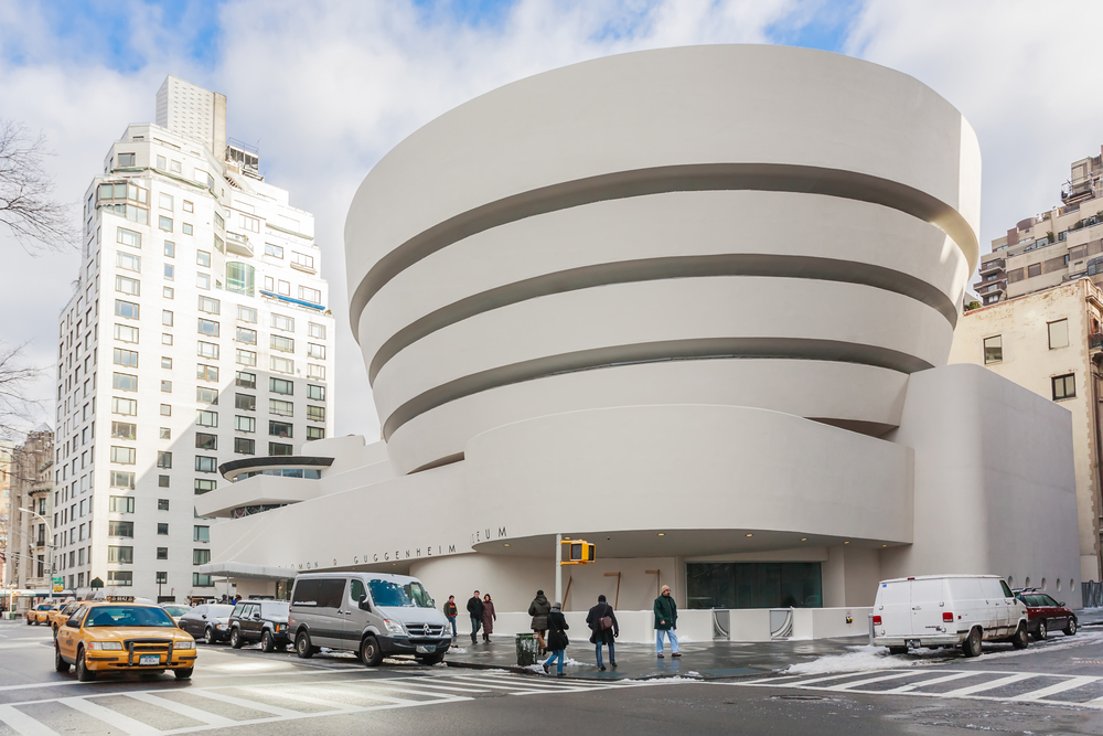 A photo of the Solomon R. Guggenheim Museum, located in New York City.